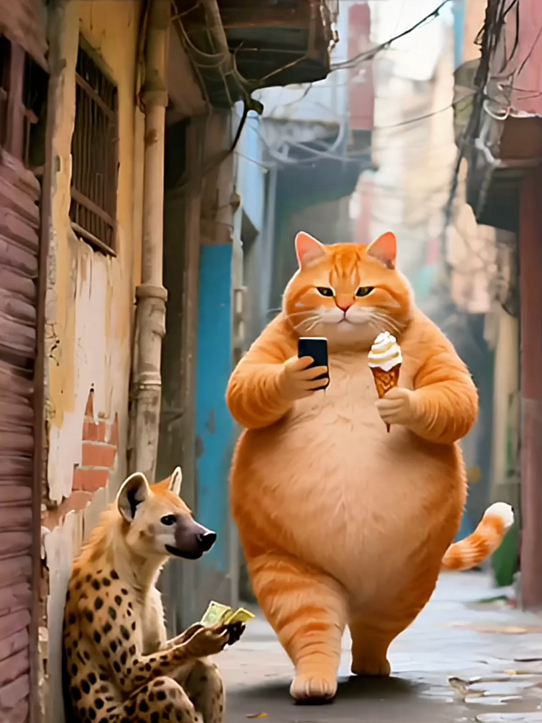 Joke & naughty cat#cat #orangecat #funny #funnycats #cute #ai #قطط #kitten