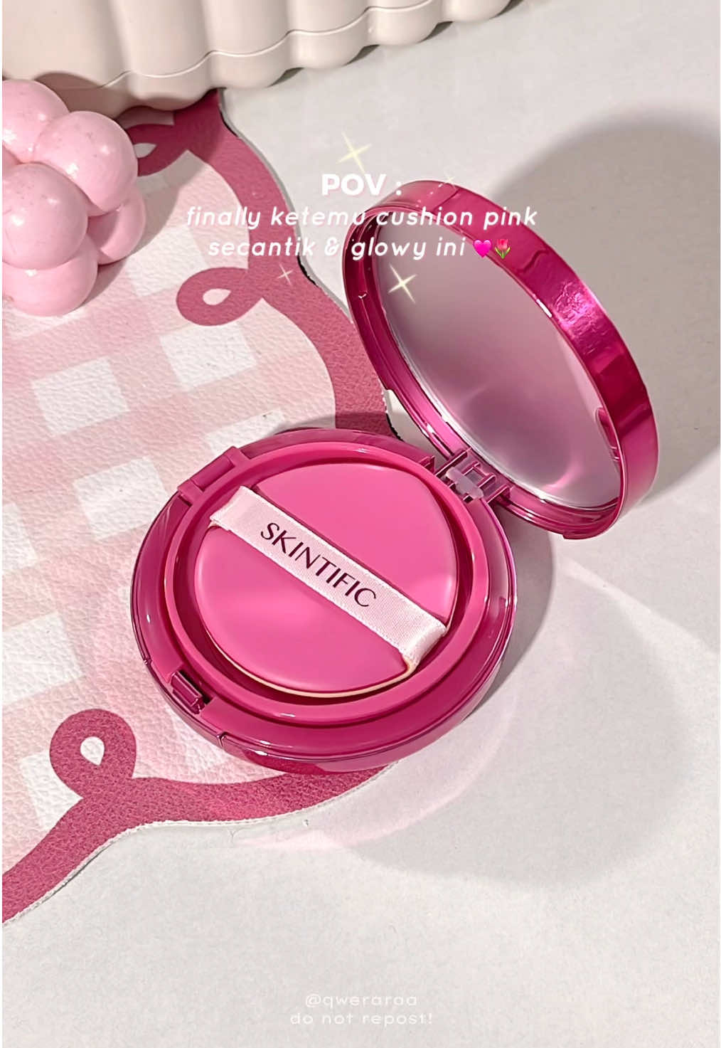 akhirnya bukan editan lagi, skintific launching cushion pink benerann!😍💗 #cushionviral #cushionskintific #cushionpink #pinkaesthetic #BeautyTok  