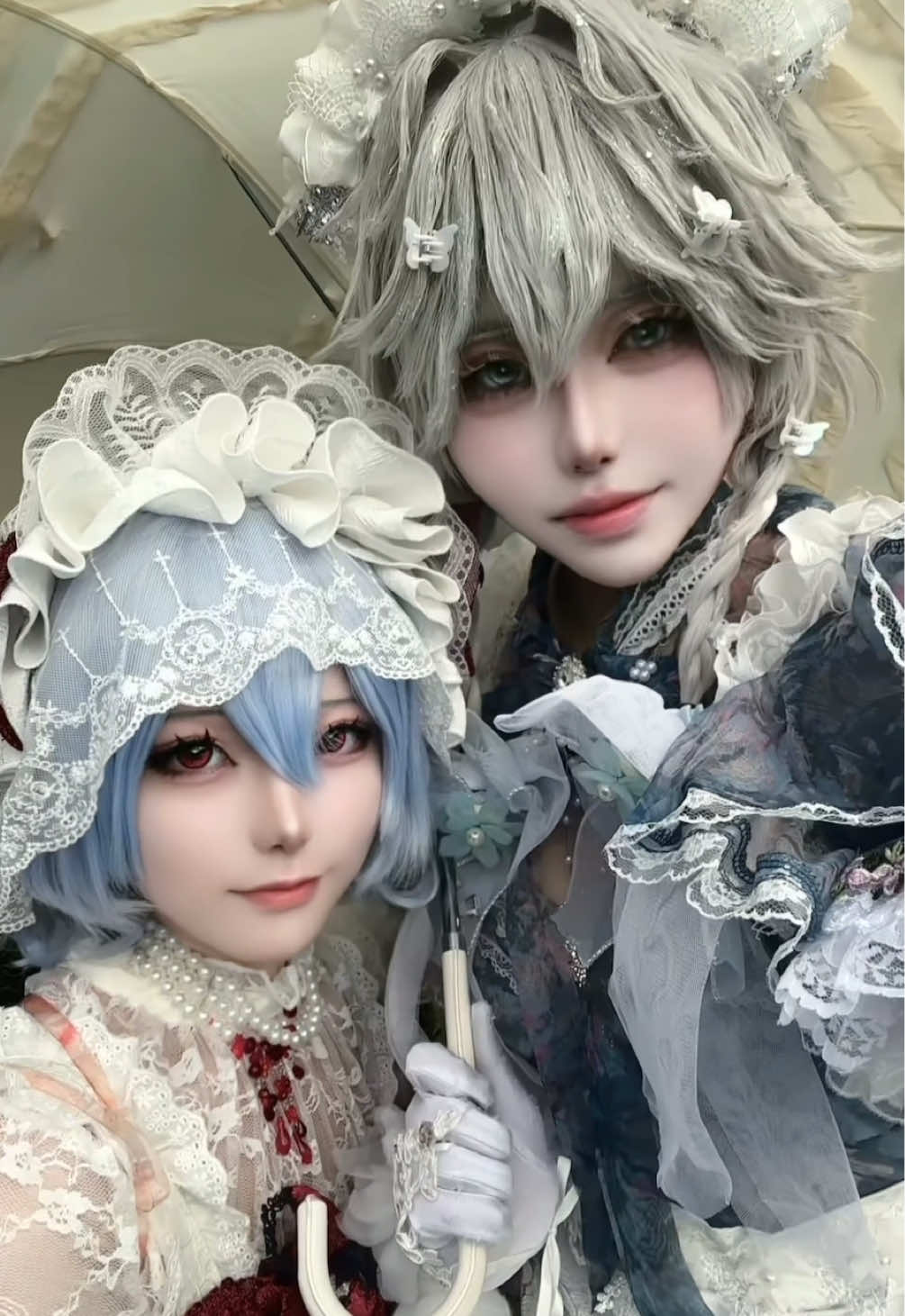 お疲れレミリア様♡@おまめ #東方Project #十六夜咲夜コスプレ #レミリア・スカーレットコスプレ #cosplay #レミ咲 