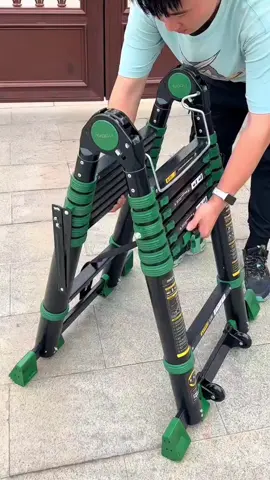 Foldable Ladder 14 Steps Heavy Duty 400KG Aluminum/Steel Telescoping Anti-slip Max 5.9m for Home Use #tools #foryou #tiktok 