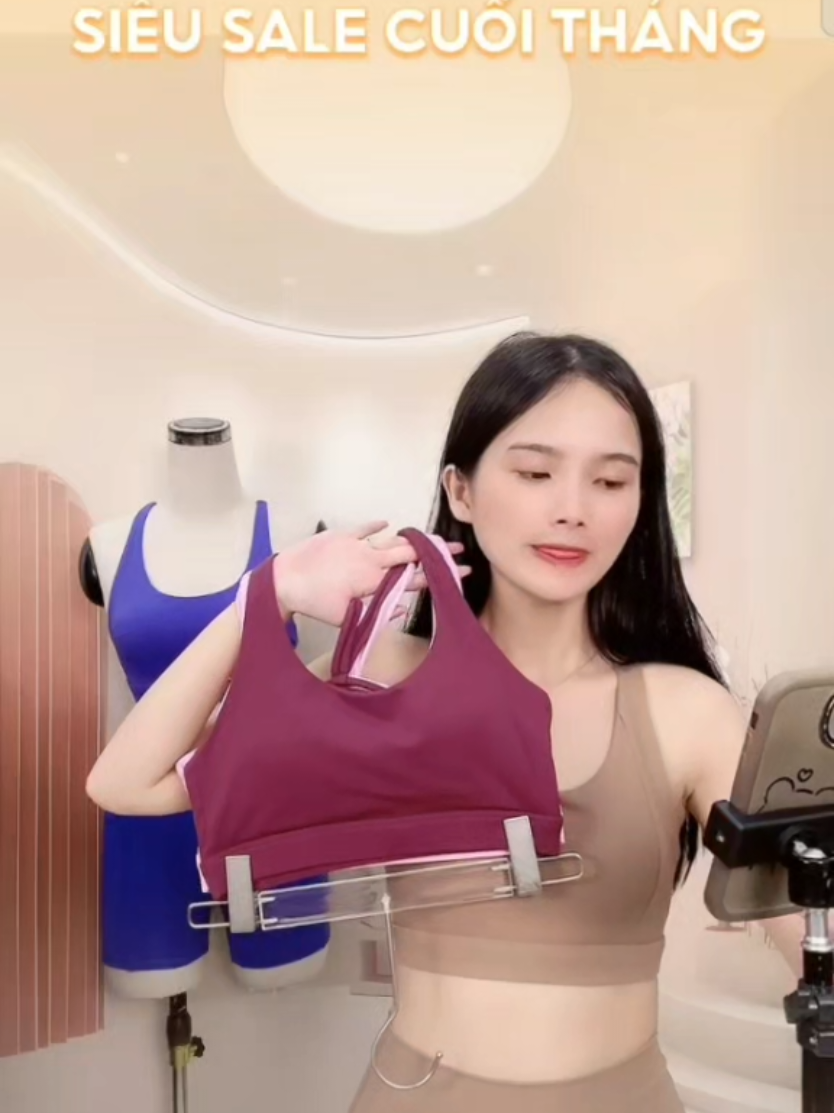 Áo Bra Tập GYM YOGA HiBi SPORTS kiểu 6dây đan kèm mút SPORTS 