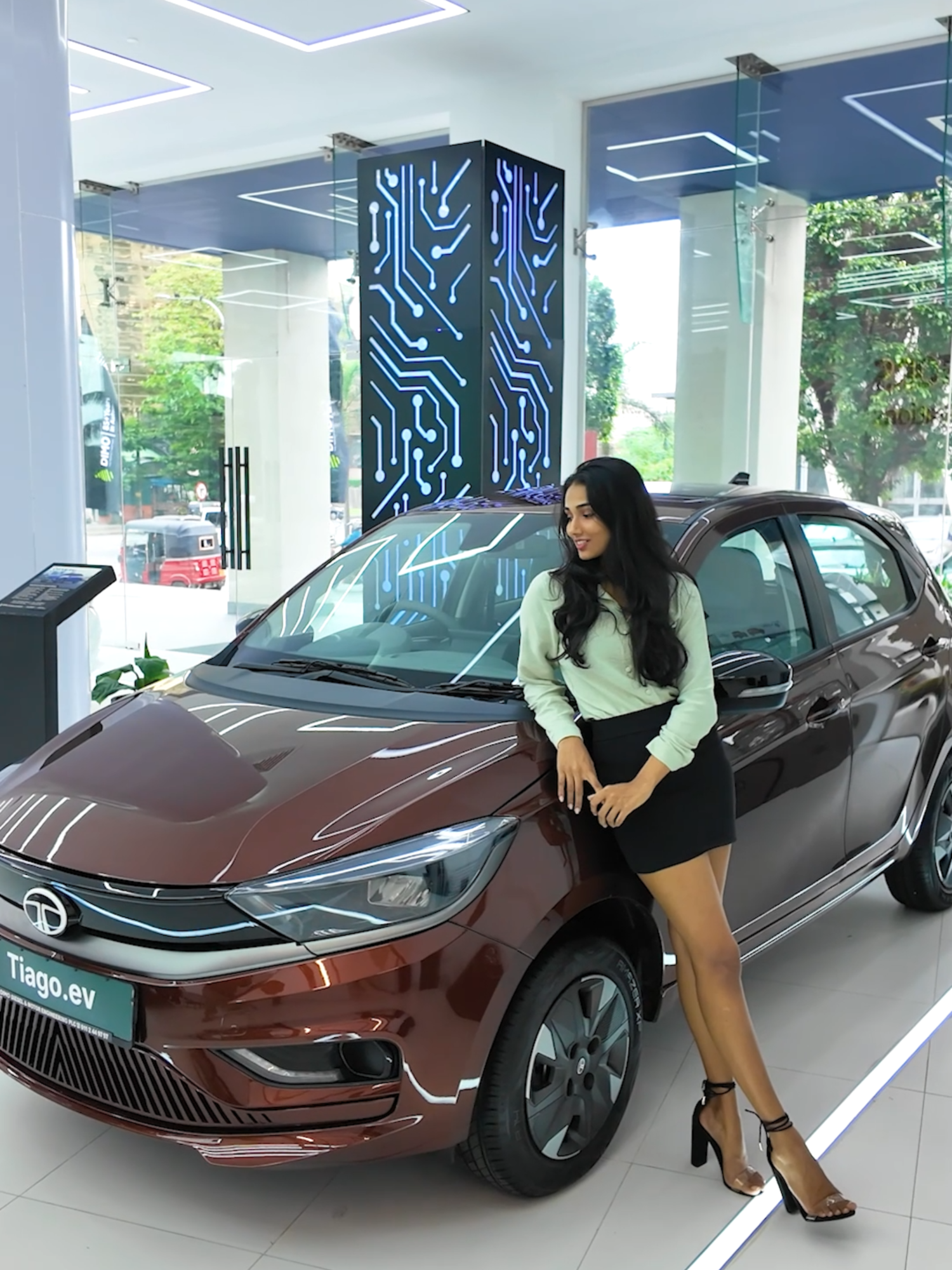 Choose from 5 stunning shades that reflect you: Pristine White | Daytona Grey | Teal Blue | Arizona Blue | Supernova Copper Inside, comfort takes the spotlight, with fabric seats and a cabin that makes every drive feel just right. Now available at TATA Altair and showrooms island-wide. #Tiagoev #TATAWithDIMO #ColourYourDrive #EVStyle #TATASriLanka #CarsAtDIMO #DriveElectric #ProgressiveAge #PoweredByDIMO #FYP