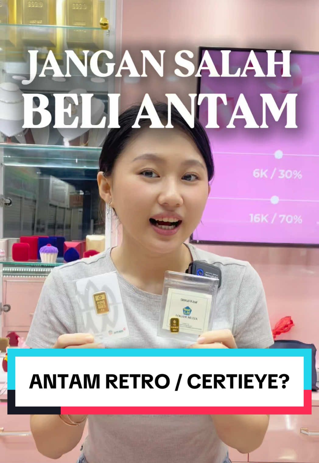 👉 Jadi kamu tim mana nih? Retro / Certieye? 💛 Retro ➝ lebih murah, sertifikat terpisah (kertas). 💎 Certieye ➝ lebih aman, ada QR code, harga jual lebih stabil. . #belajaremaslia #antam #nabungemas #emasasli