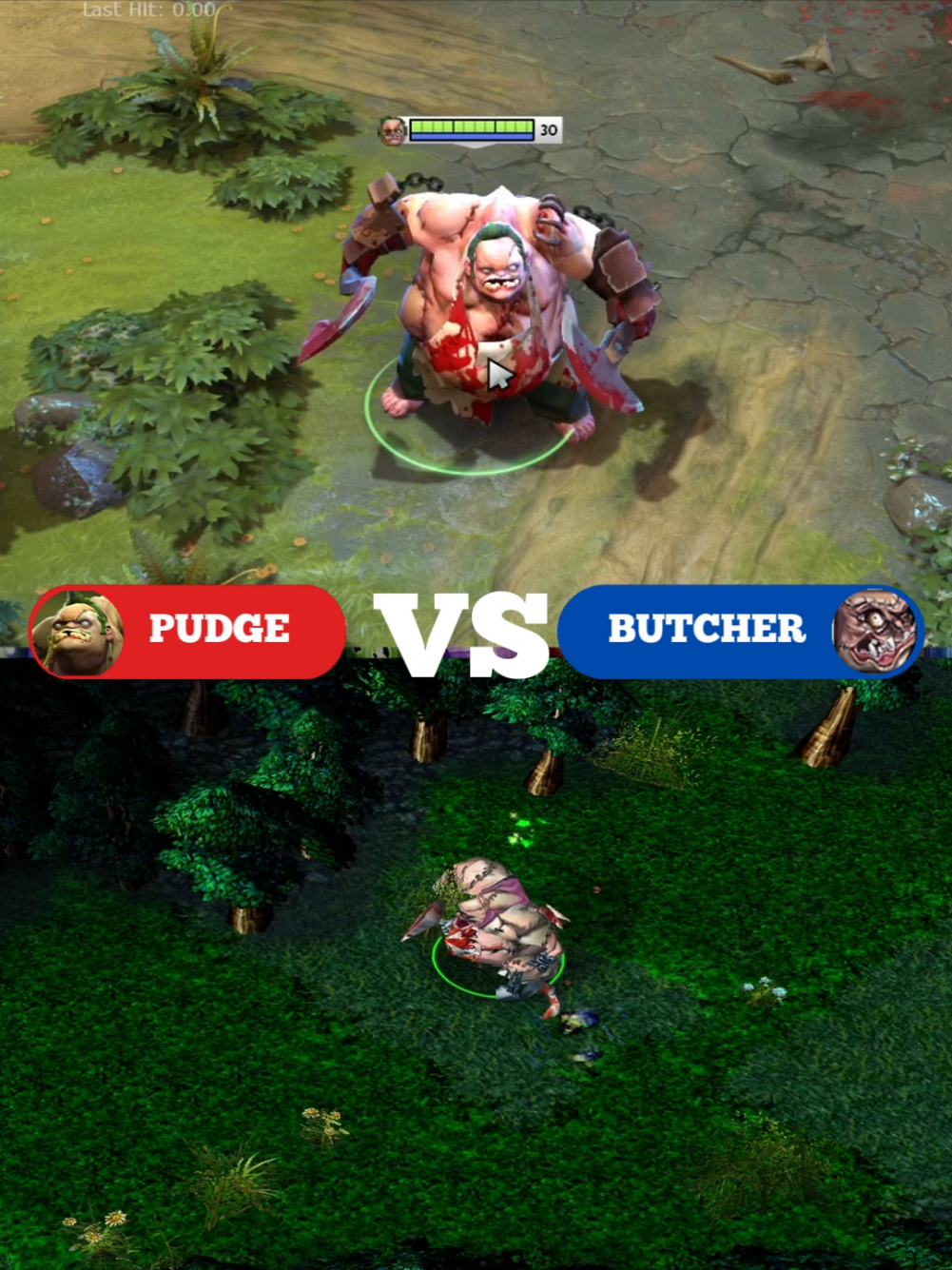 Скилы Pudge Dota 2 VS Butcher Dota 1 (Dota Allstars) #dota2 #dota 