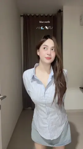 bagus bgt kan baby blue nya🩵 #kemejagaris #kemejasalur #kemejawanita 