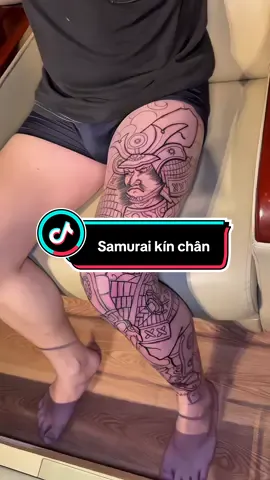 Hình xăm samurai kín chân #1tr5 #tattoohanoi 