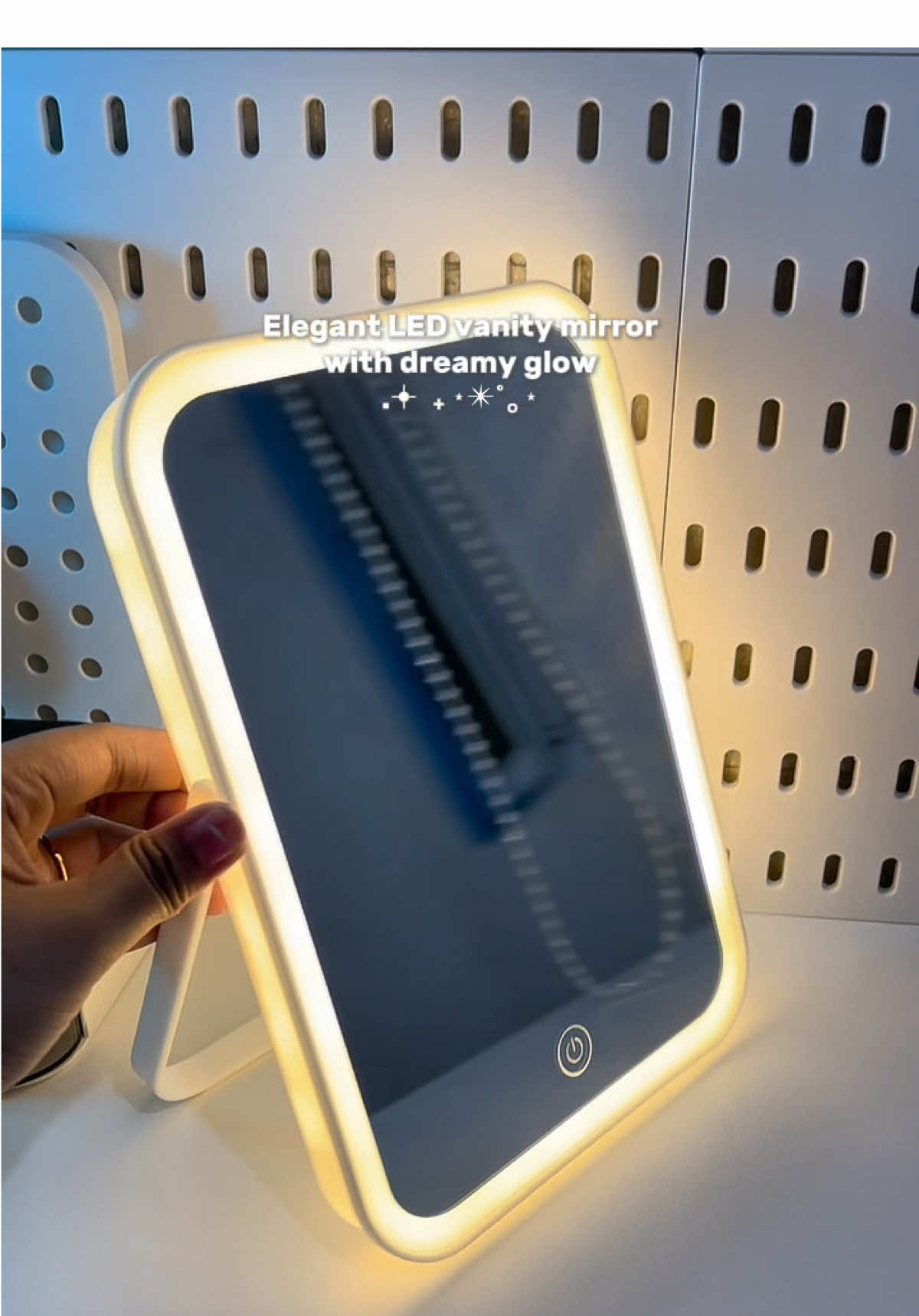 love the glow vibes in my room 🥺💕 #ledmirror #mirror #salamin #vanitymirror #makeupmirror 