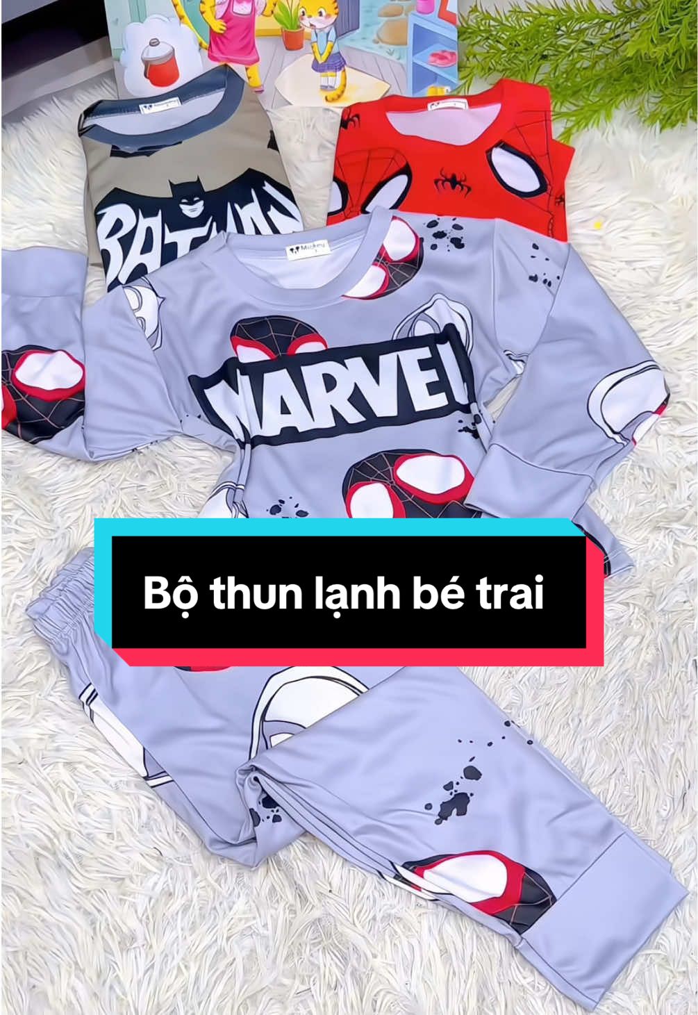 Bộ thun lạnh dài tay Spiderman cho bé trai #xuhuong #mevabe #bobetrai #bodaitaychobe #bothunlanhbetrai 