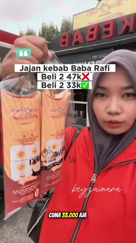 Jajan kebab baba rafi lebih hemat pakai voucher tiktok.. belinya di tag lokasi di video ku ini yaa #promomakangajian #jalanjalan #jajanantiktok #kebabbabarafi #kebab 