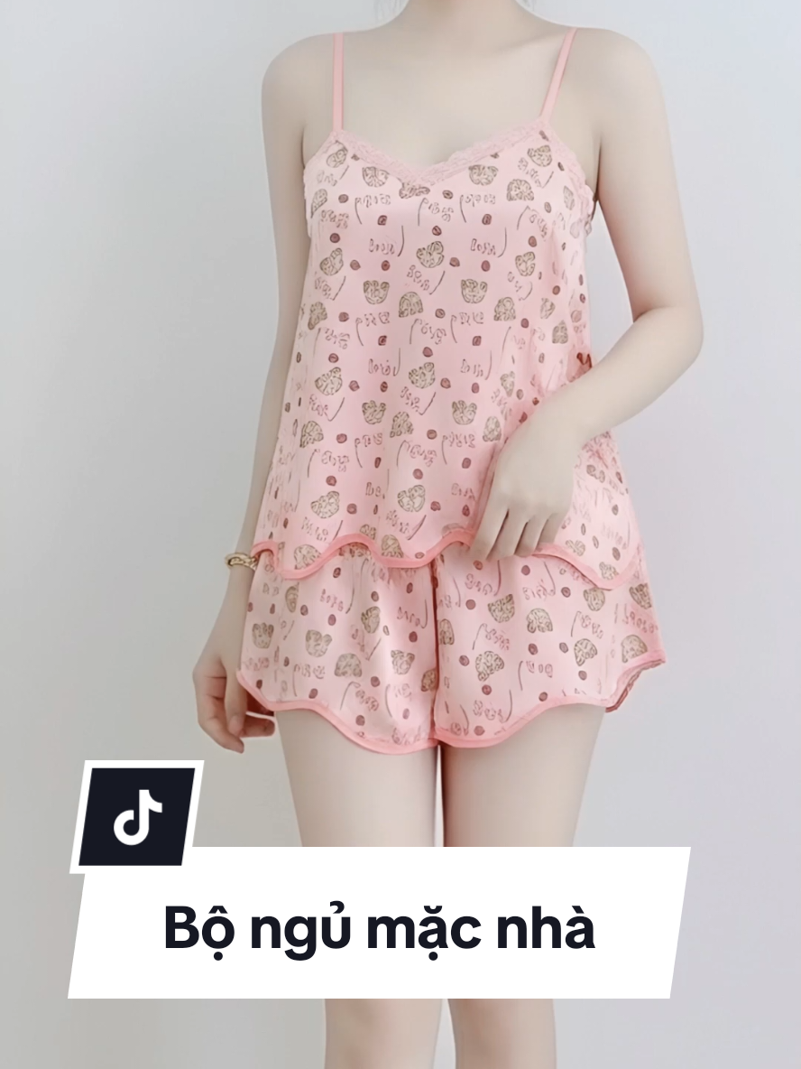 Bộ ngủ mặc nhà 2 dây lụa satin cực mát #dobongunuxinh #dobongu2day #dobongulua #dobonumacnha #dobonguquyenru 