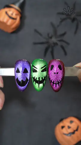 Your Halloween cannot be without these cute designs!😍✨ Using #bornpretty 👻6 Colors Cat Magnetic Gel M04 Colorful Elves (60684) Tap the link in my bio or visit bornpretty.com to get same nail supply🥰 #nailart #nailsdesign #gelnails #naillove #fallnails #autumnnails #halloweennails #cutenails #nailswag #allshineonme #nailgel #fypシ゚ 