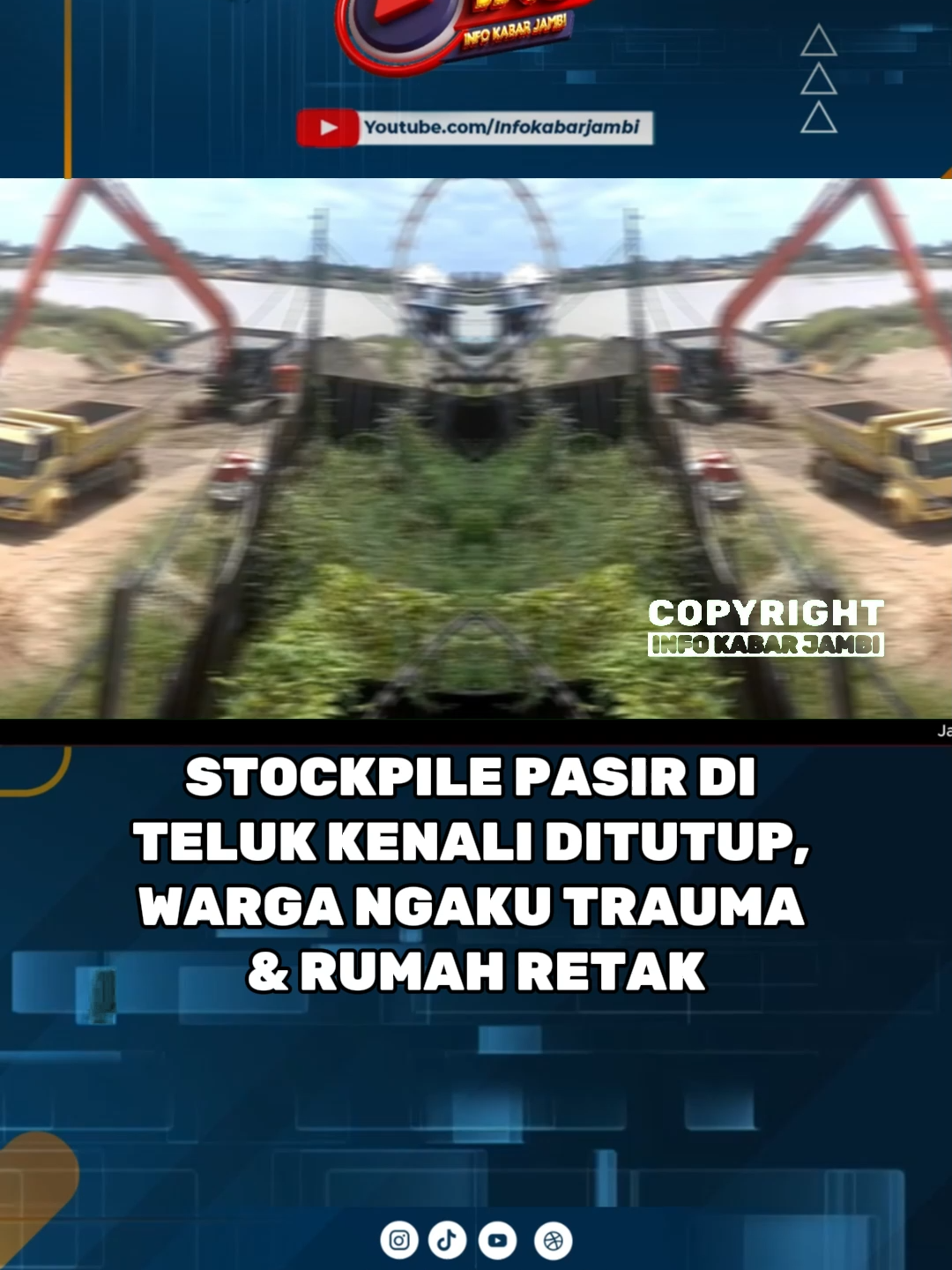 Sidak Dinas Lingkungan Hidup (DLH) Provinsi Jambi di stockpile/pelabuhan pasir milik “M” yang berlokasi di Kelurahan Teluk Kenali, Kecamatan Telanaipura, berujung penutupan. Tim DLH memasang police line setelah menerima banyak keluhan dari warga sekitar. Warga mengaku terganggu dengan aktivitas alat berat dan truk pengangkut pasir yang menimbulkan getaran, kebisingan, polusi, hingga menyebabkan rumah retak dan anak-anak trauma. Atas dasar laporan masyarakat dan surat pernyataan yang pernah ditandatangani pemilik usaha, DLH mengambil tindakan tegas dengan menyetop sementara operasional stockpile pasir tersebut. 📌 Saksikan selengkapnya dalam video ini. #DLHJambi #TelukKenali #StockpilePasir #Jambi