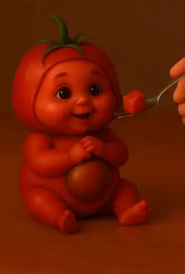 Ketchup baby 🥰 #themunchiebunchies #asmr #cutebabyfood #aibaby #trending 