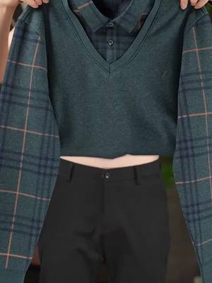 Men's Lapel Faux Two-Piece Warm Top