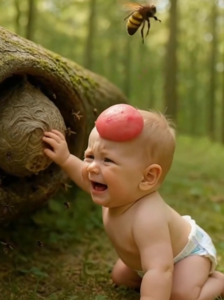 😱 Bees Stung Baby’s Head?! 🐝 Cat Burns Hive & Serves Lobster Rice! #fyp #viral #baby #cat #catlover 