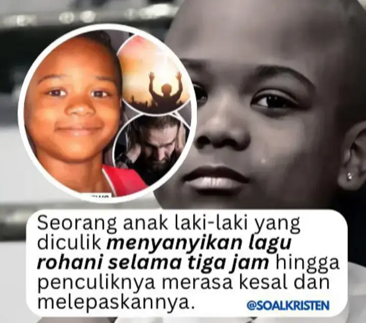 Di Atlanta, seorang anak bernama Willie Myrick, berusia 9 tahun diculik, namun berhasil bebas dengan cara yang tak biasa. Selama hampir 3 jam, ia terus menyanyikan lagu rohani ‘Every Praise’ karya Hezekiah Walker tanpa henti. Nyanyian itu membuat penculiknya kesal hingga akhirnya melepaskannya tanpa melukai dirinya. Sebuah kisah nyata tentang keberanian dan keteguhan hati seorang anak kecil dalam menghadapi sesuatu. #kataalkitab #firmantuhan #motivasikristen #kasihtuhan #pengikutkristus✝️♥️ 