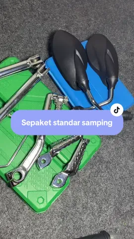 Paketan crome ada standar samping step engkol dan spionx1  #standarsampingchrome #spionx1 #fyp #trending 