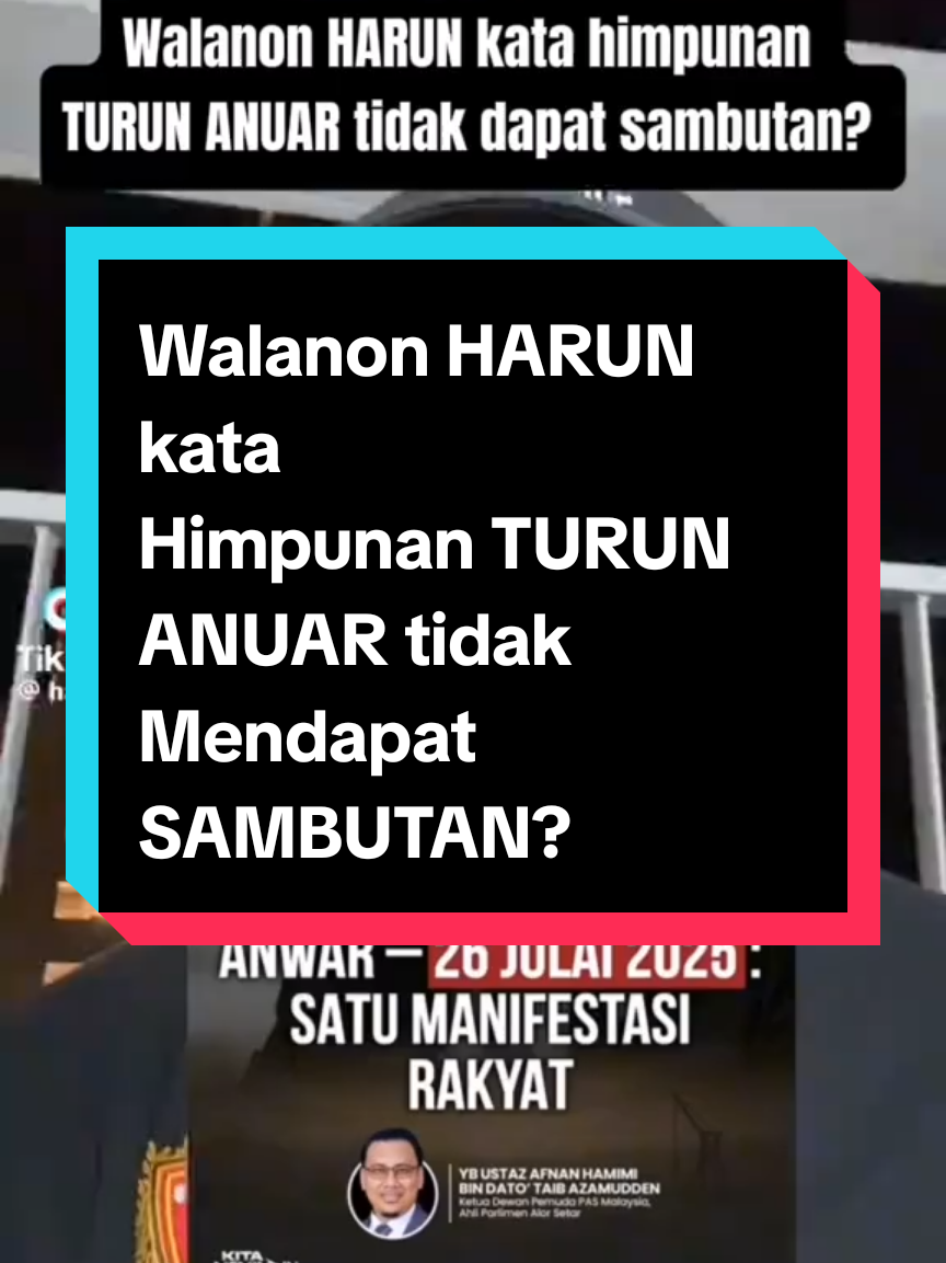 Walanon HARUN kata himpunan Turun Anuar tidak dapat sambutan yang datang cuma 100 orag sahja. Inilah walanon #walanon #himpunan #turunanuar #dataranmerdeka #fypシ゚ 