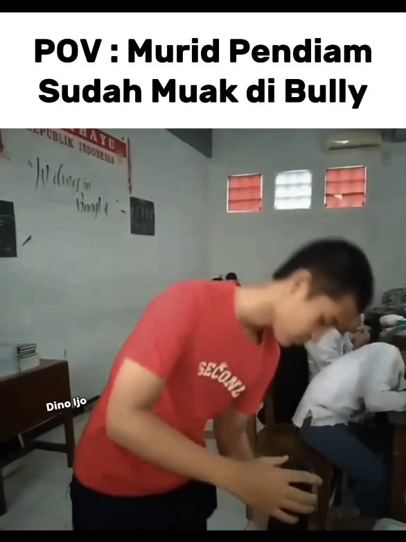 Bro sudah muak dengan para Pembully 💀 #meme #dinoijo woii botak merah murid pendiam tas gitar