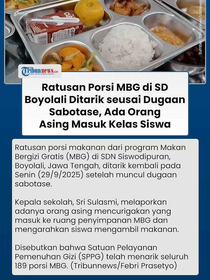 Dugaan Sabotase Program MBG di Boyolali, Ratusan Paket Ditarik seusai Orang Asing Masuk Kelas Siswa #sabotase #mbg #siswasd #boyolali #boyolali24jam