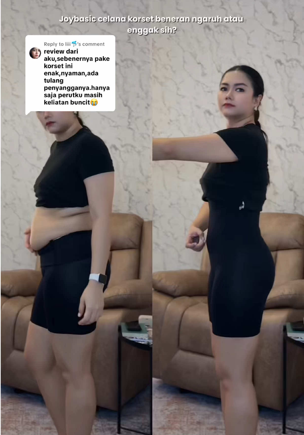 Replying to @liii🐬 jadi wajar & normal ya gaesss kalo si gemoy masih keliatan setelah pake korset celananya @joybasic.id 🫶🏻 #Outfitideas #korset #pants #tips #Fyp 