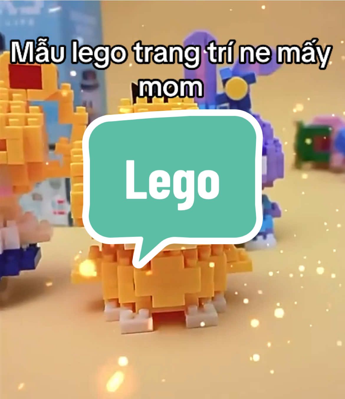Mẫu lego lắp rap trang trí bàn học, tủ sách… 10 cá thui nhe