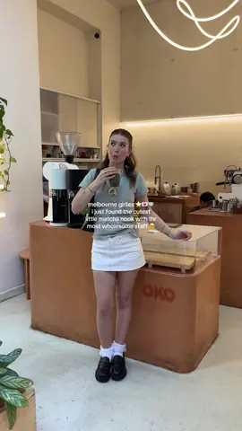 let me introduce you too Oko Cafe in Melbourne CBD 🍵☕️✨💌  Known for their iconic matcha and hojicha, this little nook of a cafe was nothing but delightful and wholesome ⭐️ The staff were very welcoming and felt like being at home with some delicious drinks !!!!  10/10 👏🏼👏🏼  📍A'Beckett St, Melbourne CBD  #matchamelbourne #melbournecafes #melbournecafe #melbournecoffee #coffeeinmelbourne 