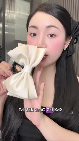 không ngờ là nhận tay chuẩn ảnh nơ lụa kẹp bản to xinh như này luôn #hoangmymy #kepnolua #keptocxinh #keptoc 