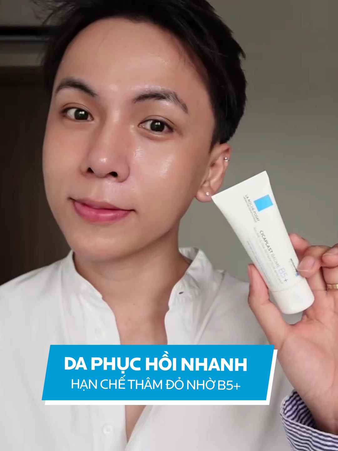 Phục hồi vùng da sau điều trị mụn, hạn chế thâm đỏ nhỏ kem dưỡng đa năng Cicaplast B5+ #larocheposayvn #cicaplast #kemphuchoidanang #chamsocda