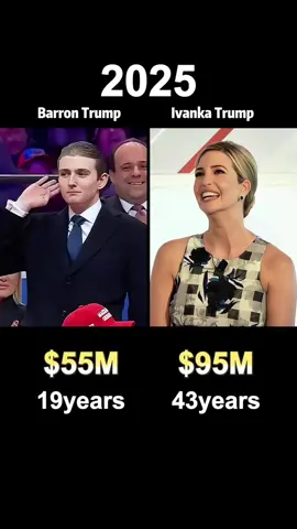 Ivanka trump vs Barron Trump：who's richer？（networth comparaison）#celebrity #celebrities #usa #famous #fypシ #fyp #ivankatrump #barrontrump 