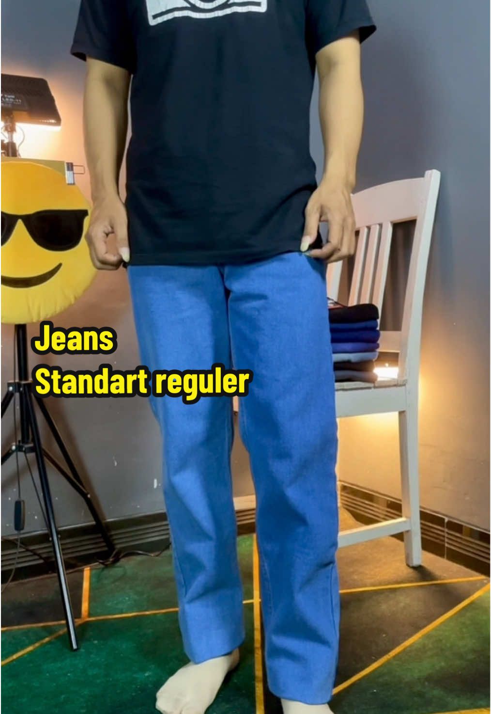 Rekomendasi celana jeans pria dewasa standar reguler warna biru muda / bioblitz #celanajeans #celanajeanspria 