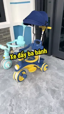Xe đẩy ba bánh có bàn đạp cho bé, có thêm cả mái che, nhạc đèn đầy đủ #xuhuong #xedayembe #xedaybabanh #dochoitreem #khobuondochoi 