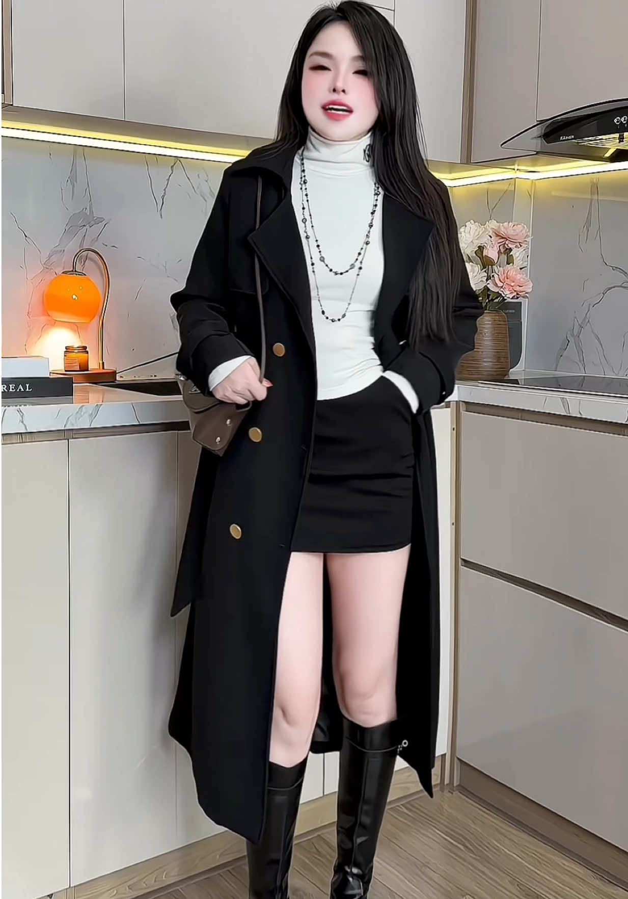 Áo khoác măng tô kaki dáng dài tôn dáng lên form sang xỉu #gucuahue  #mangto #mangtodangdai #mangtonữ #mangtokaki