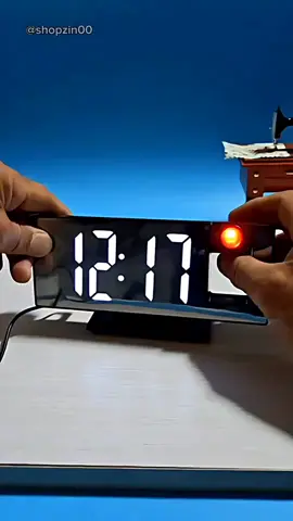 Relógio alarme led colorido espelhado usb com projetor de hora 