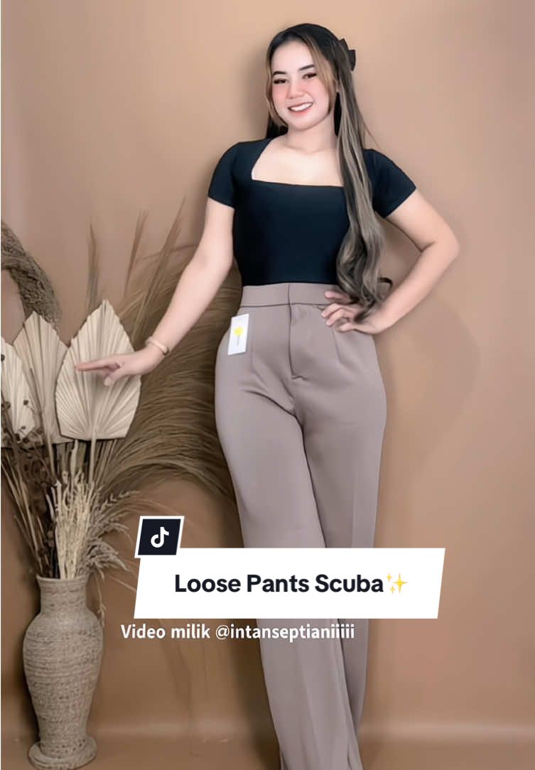 Celana pants simple scuba bahannya tidak mudah kusut✨ #loostpants #celanwanita #celanabahan #celanapanjang 