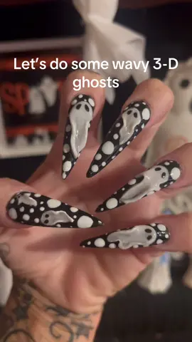 So I’m laying in bed, have an idea what I wanna do on my nails. So I get up and I do them. Perks of being your own nail tech! #Ghosts #GhostNails #MyNails #TikTok #nailtok 
