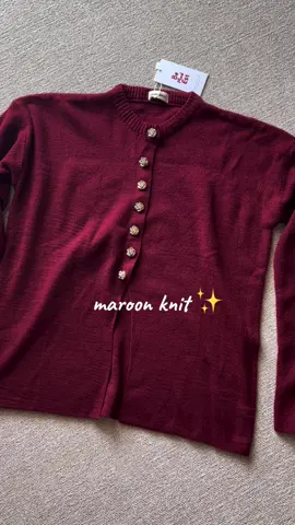 deep maroon mood❤️‍🔥❤️‍🔥 #knit #cardigan #bajuwanita #atasanwanita #cardi 