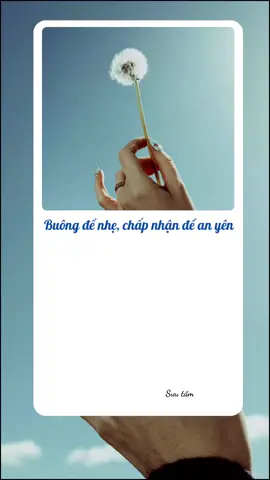 Buông để nhẹ, chấp nhận để an yên #tamtrang #chualanh #foryou #binhyen #xuhuong #hanhphuc 