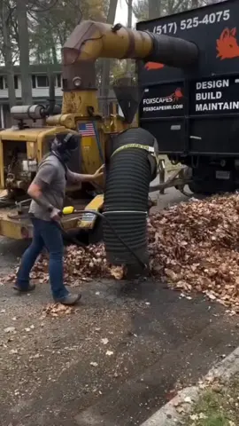 in the United States the way workers clean up fallen leaves is truly astonishing #usa_tiktok #usa #unitedstates #unitedkingdom #china 