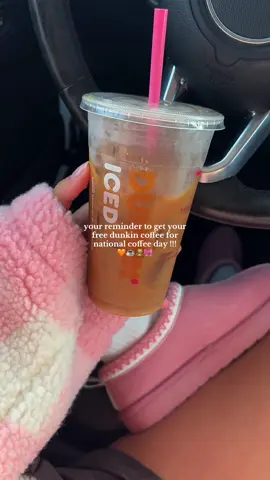NATIONAL COFFEE DAY! Free drink with any purchase!! 🩷🧡 #nationalcoffeeday #dunkin #dunkinicedcoffee #coffeecoffeecoffee 