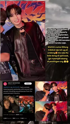 Jungkook gantenggg bgt dgn leather jaketnya 😍😍 #bts #jungkook #cmx #listeningparty #fyp 