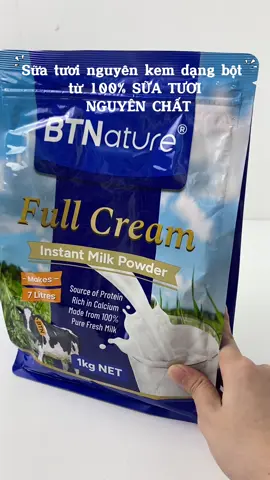 BTNature full cream - Sữa tươi nguyên kem dạng bột từ 100% sữa tươi nguyên chất #DaisuBTNature #BTNature #Suatuoidangbot