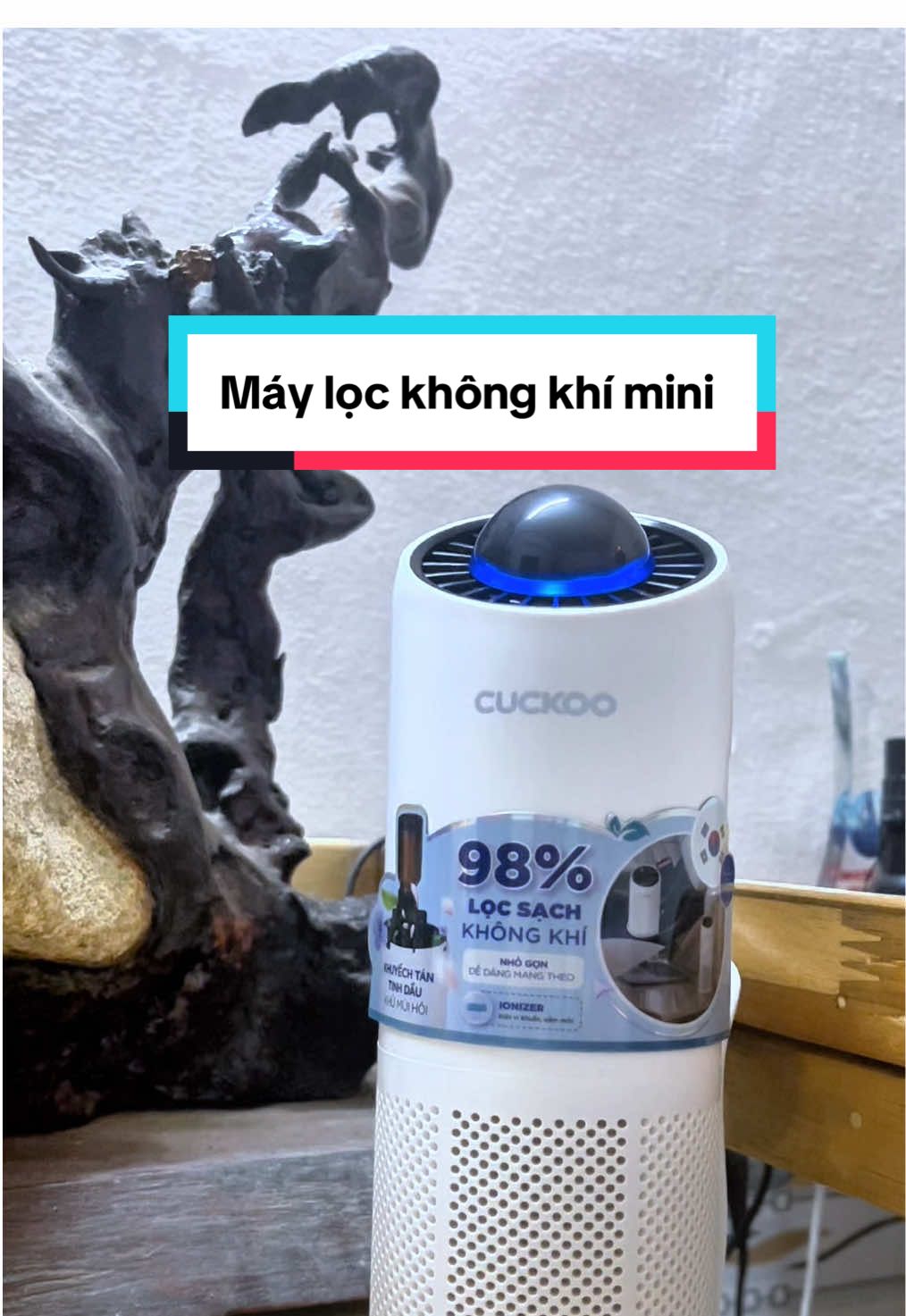 Máy lọc không khí mini tích hợp khuếch tán tinh dầu quá đỉnh luôn nè #Cuckoo #CuckooVina #maylockhongkhiCuckoo #maylockhongkhi #CAC-AG0110FW/WHCKV