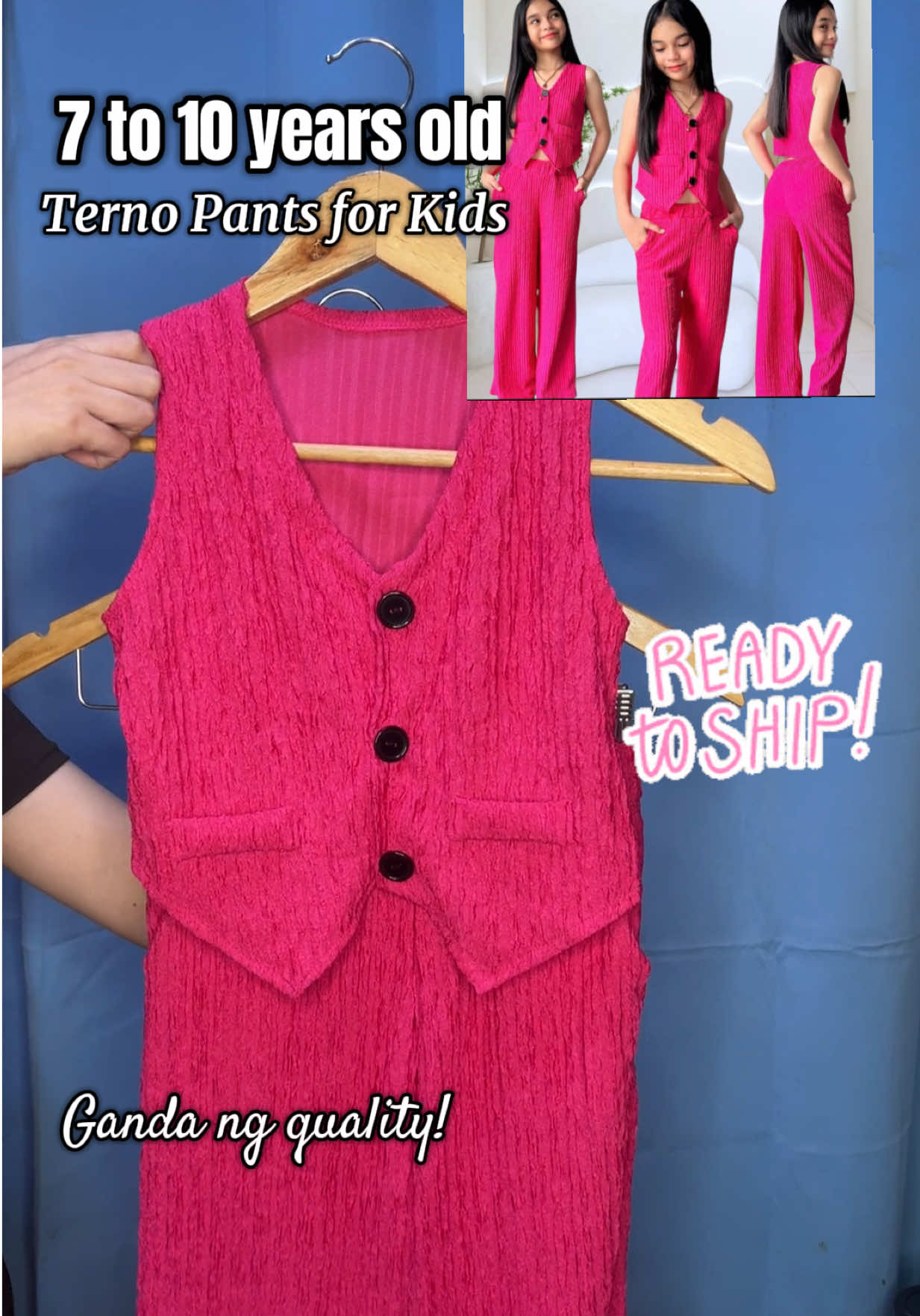 New color available! Kids terno pants 7 to 10 years old! Ganda ng color ❤️❤️❤️ Terno outfit for kods pamasko outfit terno set pants OOTD for kids #kidsoutfit #ternoset #ternoforkids #fypage #kidfashion 