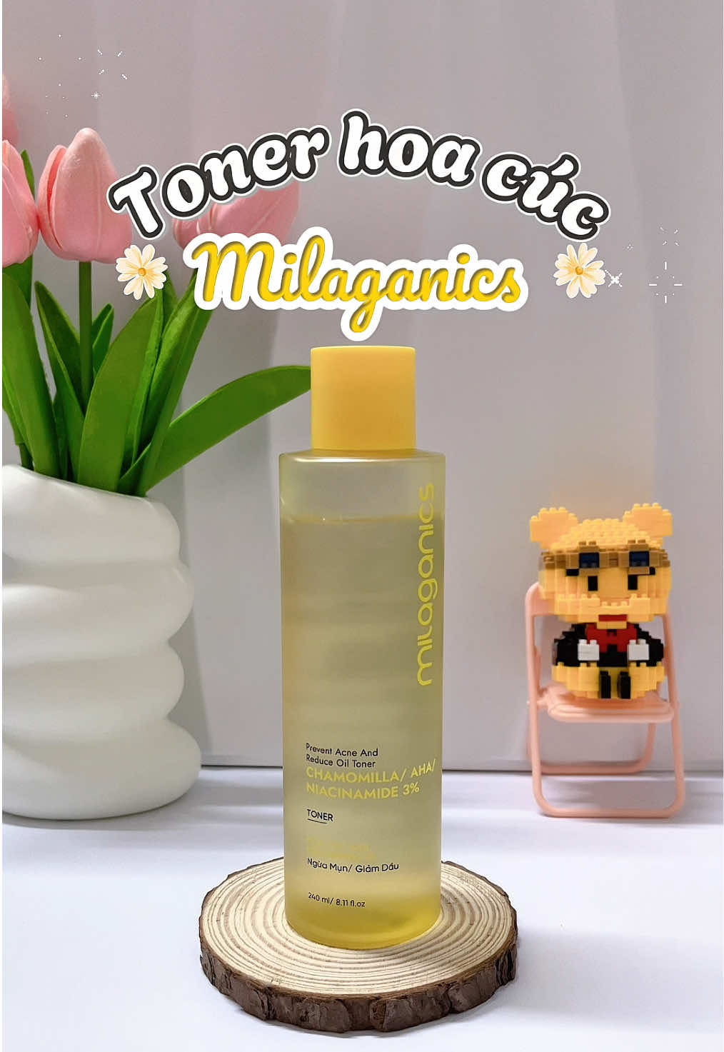 🌼 Toner hoa cúc Milaganics – giá hssv mà đa công dụng lắm nha ✨ Dịu da, cấp ẩm, hỗ trợ sáng da chỉ trong 1 bước 💛 #tonerhoacuc #milaganics #tonermilaganics #skincare #fyp