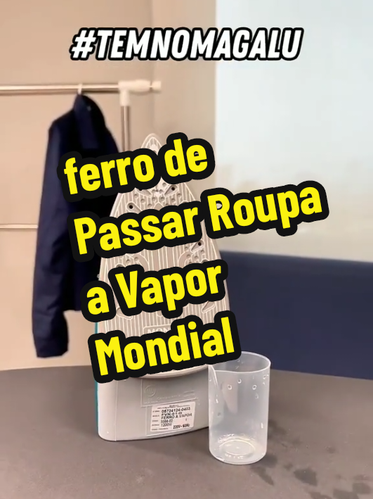 Este Ferro de Passar Roupa, da Mondial, vem com uma base antiaderente que desliza facilmente sobre o tecido, pra deixar suas roupas bem lisinhas e macias. Além disso, ele também funciona como um vaporizador, então, dá pra passar tudo direto no cabide. Bora conferir?  #TEMNOMAGALU #INFLUENCIADORMAGALU 
