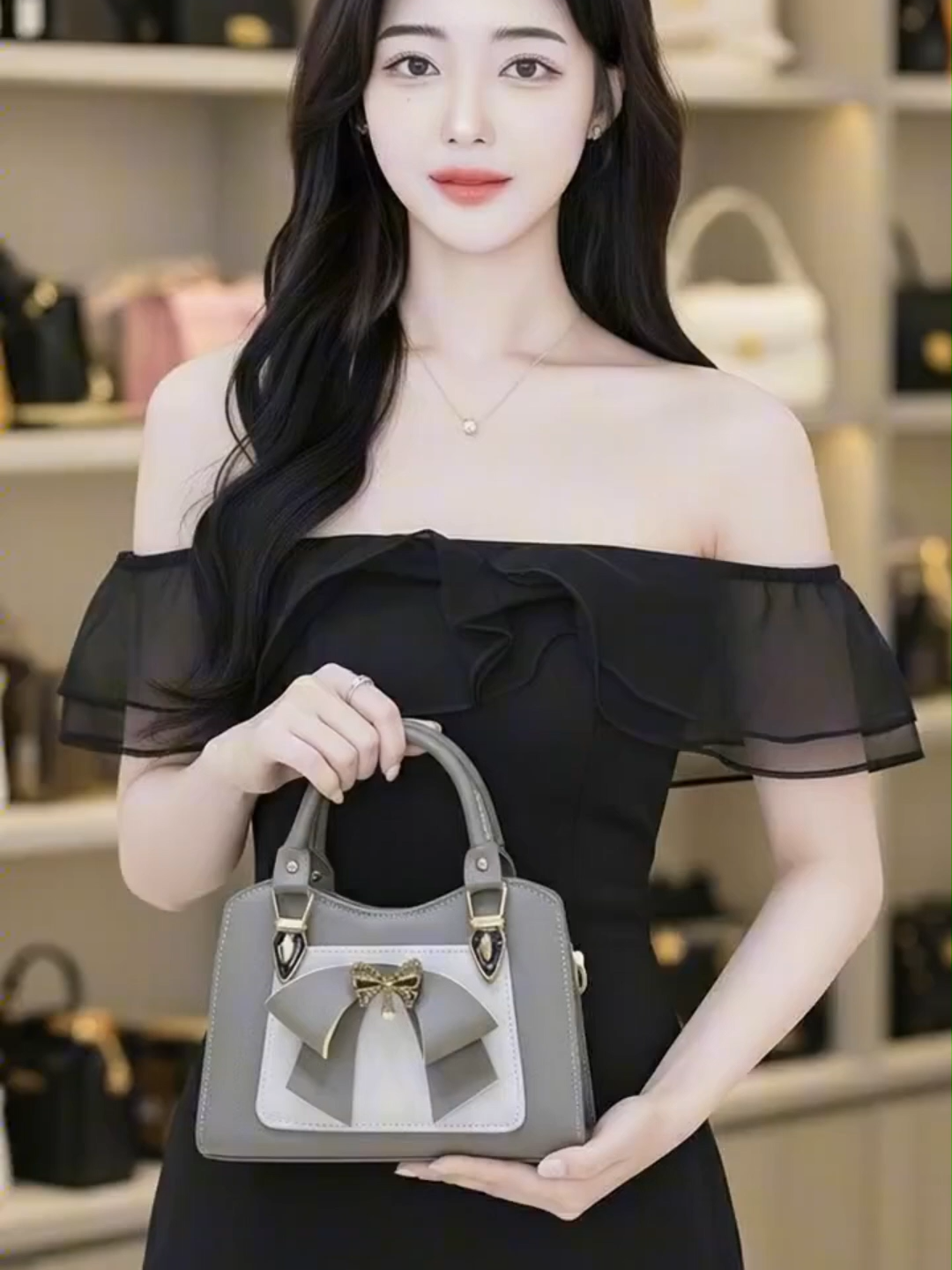 🌸 Túi xách nữ sang chảnh với điểm nhấn nơ xinh xắn và charm ngọc trai tinh tế 👜💎 Thiết kế phối màu thanh lịch, quai cầm chắc chắn, dễ phối đồ từ công sở đến dạo phố. #tuixachnu #tuixachdep #tuixachsangtrong #tuixachthoitrang #phukiennu #tuixachhottrend