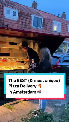 This is your excuse to order in when you visit Amsterdam so you can get this unique pizza delivery experience.  📍Holy Moly Pizza Amsterdam 🇳🇱 @holymolypizza #holymolypizza #amsterdam #amsterdampizza #pizzadelivery 