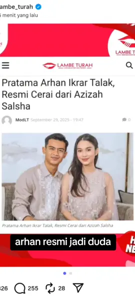 sudah resmi ges🥰 #arhanpratama #azizahsalshaa #zize #viral 