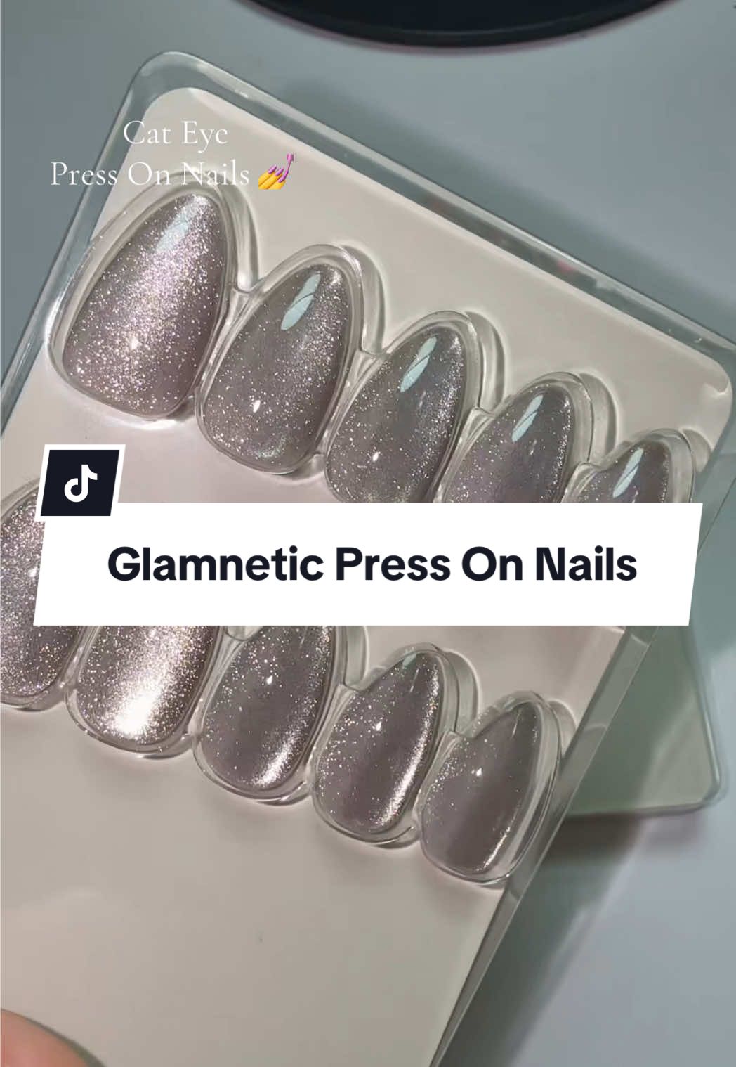 I love my gel nails but my nails have been breaking so much and I wanted to try something easier. I might just become a press-on nail girlie 😍 @Glamnetic  #glamnetic #pressonnails #nails #cateyenail #nail 